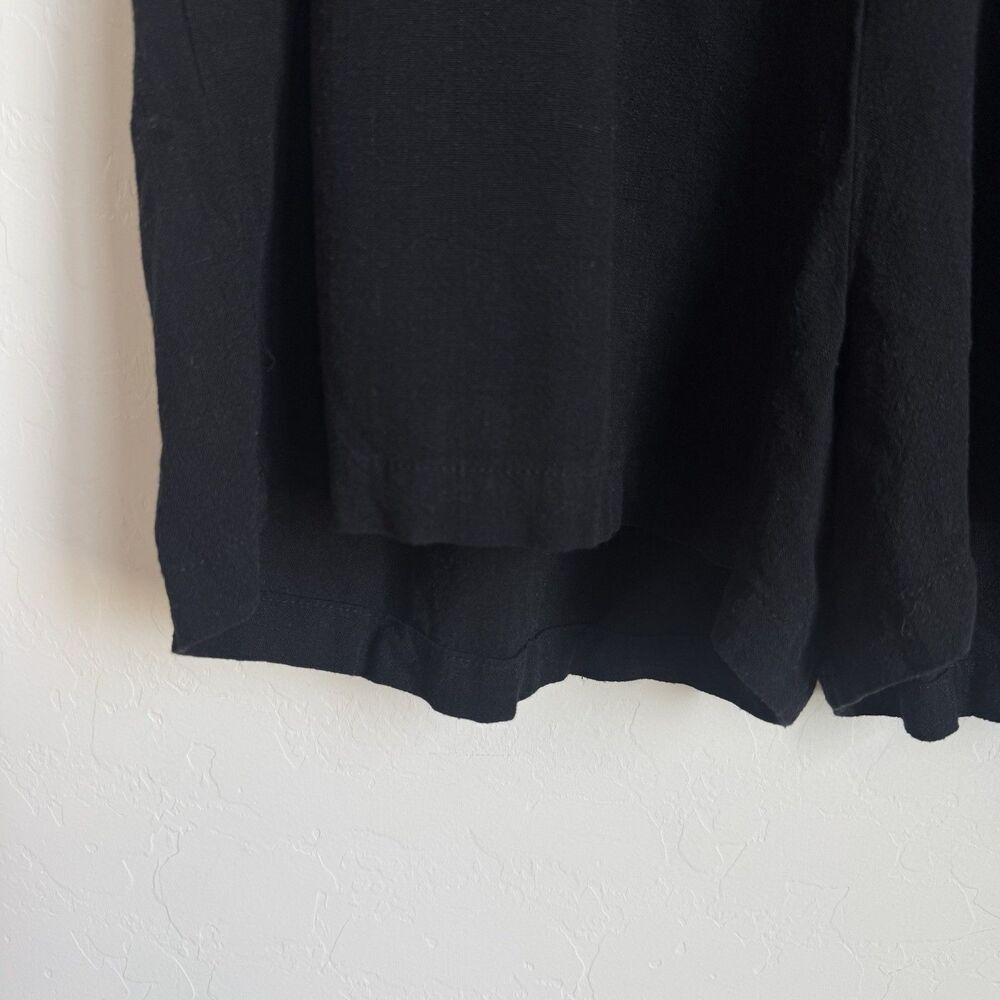 Womens Large Black Linen Blend Overall Romper Shorts Boho Festival Breathable - Picture 9 of 16